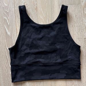 lululemon Power Pivot Cropped Reversible Tank Top Camo Grey Sz12